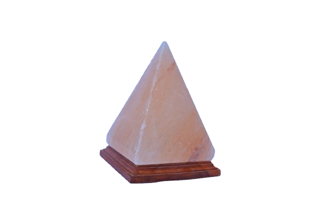 Hand Carved Pyramid Shape Crystal Salt Lamp