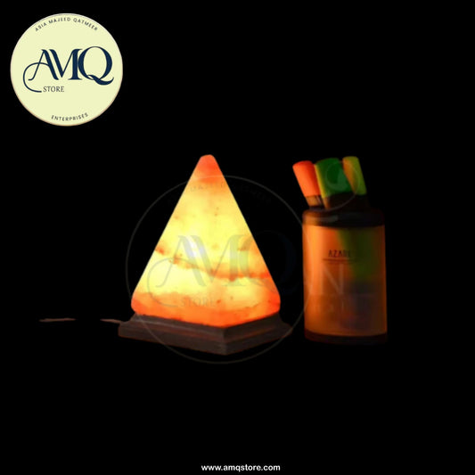 Hand Carved Pyramid Shape Crystal Salt Lamp
